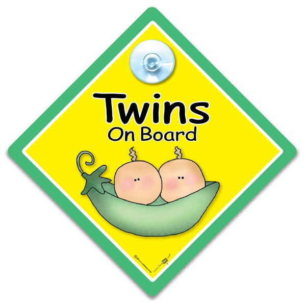 Twins On Board Sign Peapod, Baby On Board Sign, Grandchild