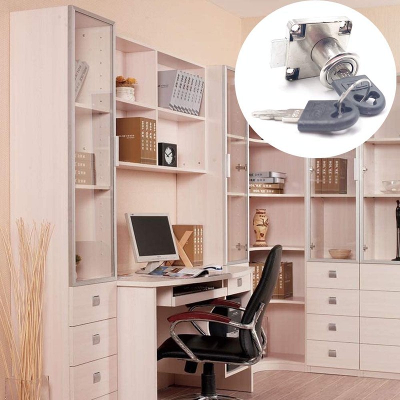 4 Sets Security Drawer Lock Furniture Lock Cylinder Zinc Alloy