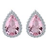 Flyonce Women's Full Cubic Zirconia Wedding Teardrop Stud Earrings Pale