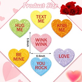 Whaline 36Pcs Valentine's Day Hanging Swirl Glitter Conversation Heart Party Swirl Colorful Heart Ceiling Hanging Decoration for Home Party Hanging Ornaments Decoration