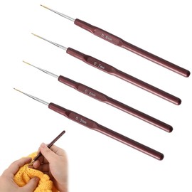 GHPKOTW Set of 4 Crochet Hooks (5 mm, 6 mm, 7 mm, 8 mm) Ergonomic Crochet Hooks with Soft Handles for Incomparable Comfort and Precise Control, Crochet Hook for Beginners and Experienced Crochet
