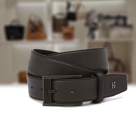 Hazzys (대구신세계)브라운 단색 H장식 소가죽 벨트 HJBE4F332W3 (Brown Single Color H Decoration Cowhide Belt HJBE4F332W3) Daegu Shinsegae