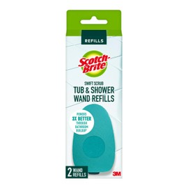 Scotch-Brite Swift Scrub Tub & Shower Wand Refills, Ideal for Bathroom Buildup, Glass Door, Shower and Bath Cleaner, Soap Scum Remover, 2 Wand Refills