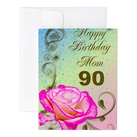 CafePress 90Th Birthday Card For Mom, Notecards (Set Of 10) 4.25" x 5.5" Notecards 10 Pack