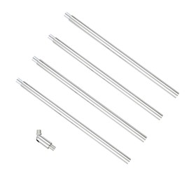 KLOSM Threaded Extension Rod with Sloped Ceiling Adapter Kits for Pendant Light, Island Lighting, Polished Chrome Finish, Set of 5
