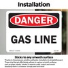 Gas Line OSHA Danger Vinyl Decal Label 14 Inch x