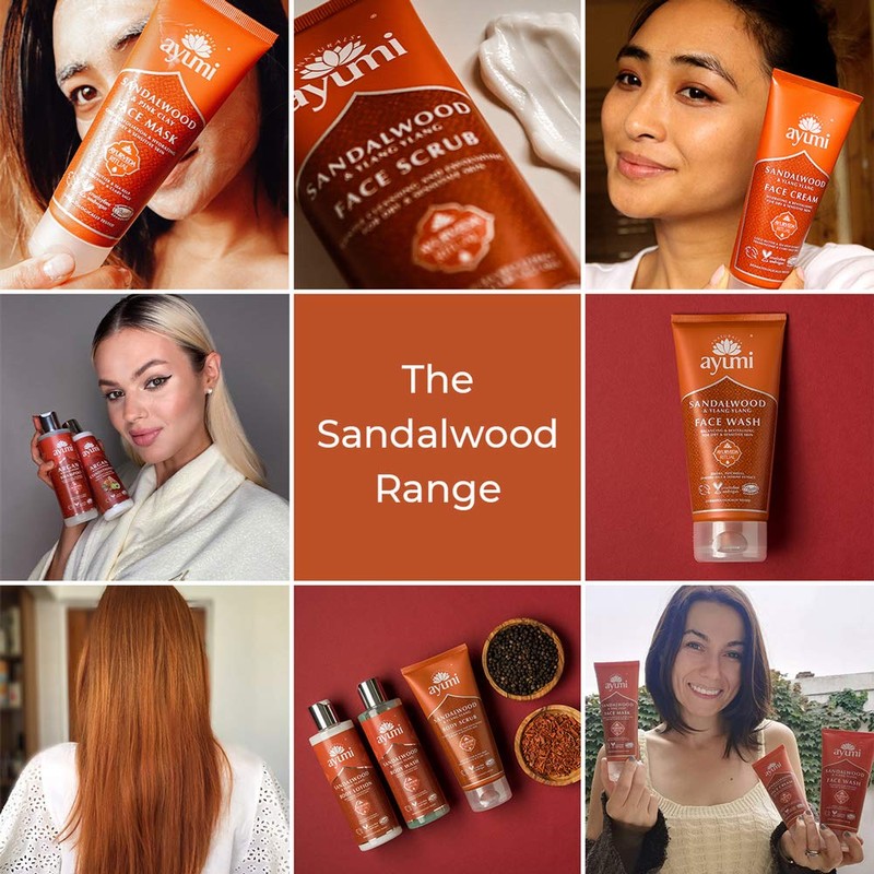 Ayumi Sandalwood & Pink Clay Face Mask. Vegan, Cruelty-Free, Dermatologically-Tested,
