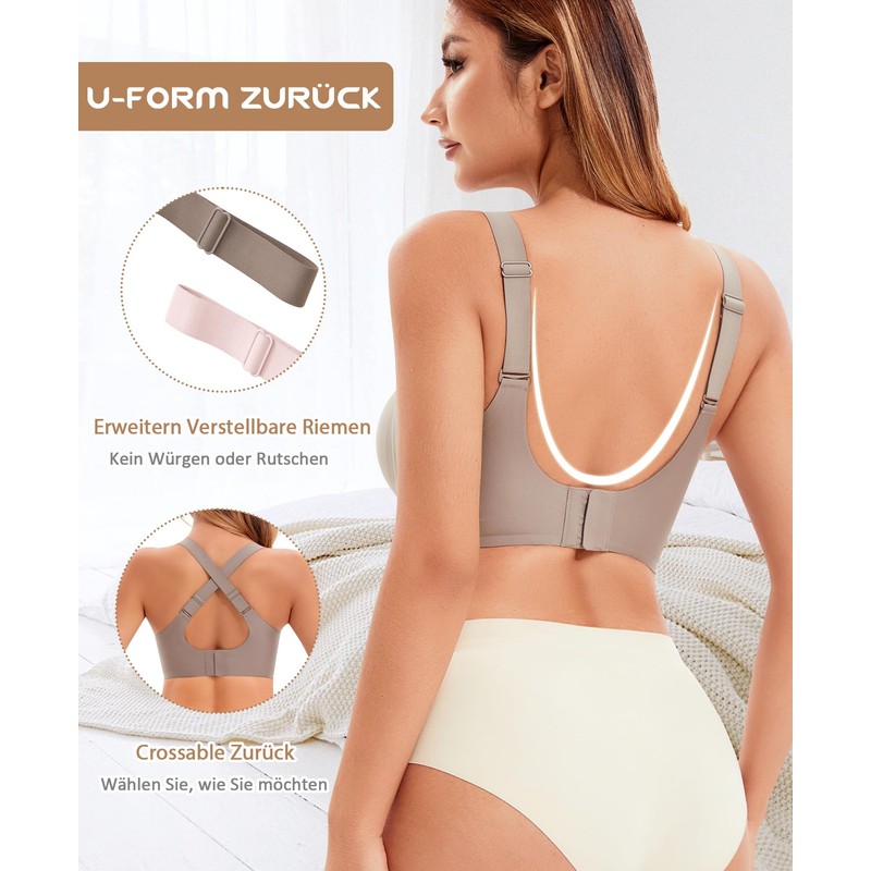 QooNoo Women's Bra Without Underwire Push Up Bra Coarse Breasts