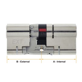 45 (INT) X 55 (EXT) 45/55 Nickel YALE Platinum 3 Star Euro Cylinder Barrel Anti Snap Bump High Security uPVC Door Lock TS2007:2014 Lock