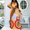 MsavigVice Maxi Dresses for Women V Neck Long Sleeves Button