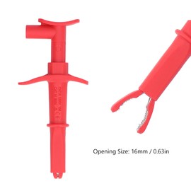 Test Hooks, 1 Pair Test Hook Clip, Crocodile Clip, High Voltage Differential Test Hook, Red, Black, Accessory Set Kit for Test Probes and Lines