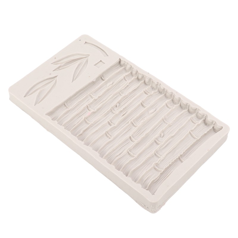 Silicone Mold Safe Elastic Grey Leaves Bamboo Design Tear Resistant