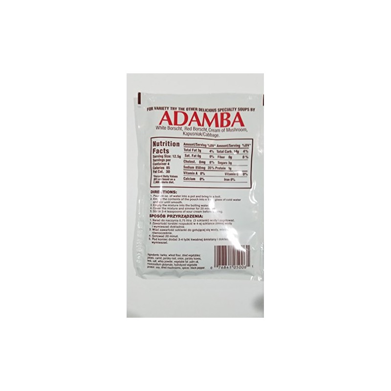 Adamba Polish Style Krupnik Mushroom with Barley Soup Mix 3-Pack