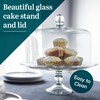Libbey Selene Glass Cake Stand with Dome Lid, Elegant Curved