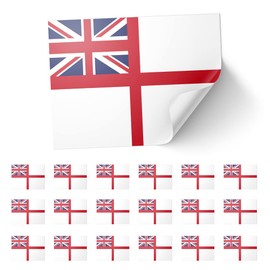 20 X Royal Navy White Ensign Military National Flag Stickers - Rectangle Event Laptop Travel Party 8.5xm x 5.5cm