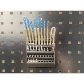 Holder for 50 Bits Bit Holder for Güde - Gedore - ADB - Kraftwerk Perforated Wall Square Hole 38 mm / 10 mm Perforated Wall Accessories