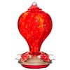 LaElvish Garden Hummingbird Feeders 32OZ Glass Hummingbird Feeder, 4 Perch