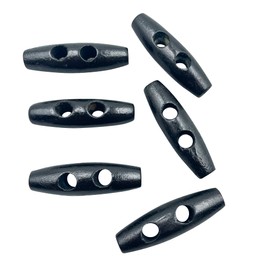 Wooden Horn Toggle Buttons,50pcs 2 Holes Coat Duffle Toggle Button 30mm Oval Horn Sewing Knitting Buttons PT2099