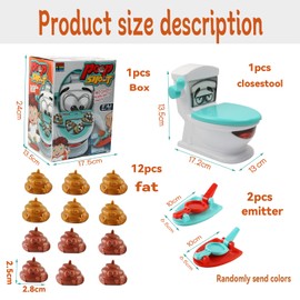 Poop Shoot Game Poo Toilet Game Toy with 12 Poops,2 Launchers,1 Sticker,Funny Toilet Creative Toy Family Game Poo Shoot Game Joke Prank Toy Novelty Poo Games for Kids Boys Girls Chrstmas Family Party
