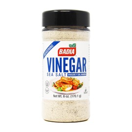 Badia Vinegar & Sea Salt Seasoning 6 oz – Tangy and Savory Flavor Blend of Zesty Vinegar and Crystalline Sea Salt