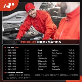 A-Premium Air Conditioner AC Compressor with Clutch Compatible with Buick LeSabre, Park Avenue, Riviera & Oldsmobile 88, 98, LSS, Regency & Pontiac Bonneville, 1996-2005 3.8L