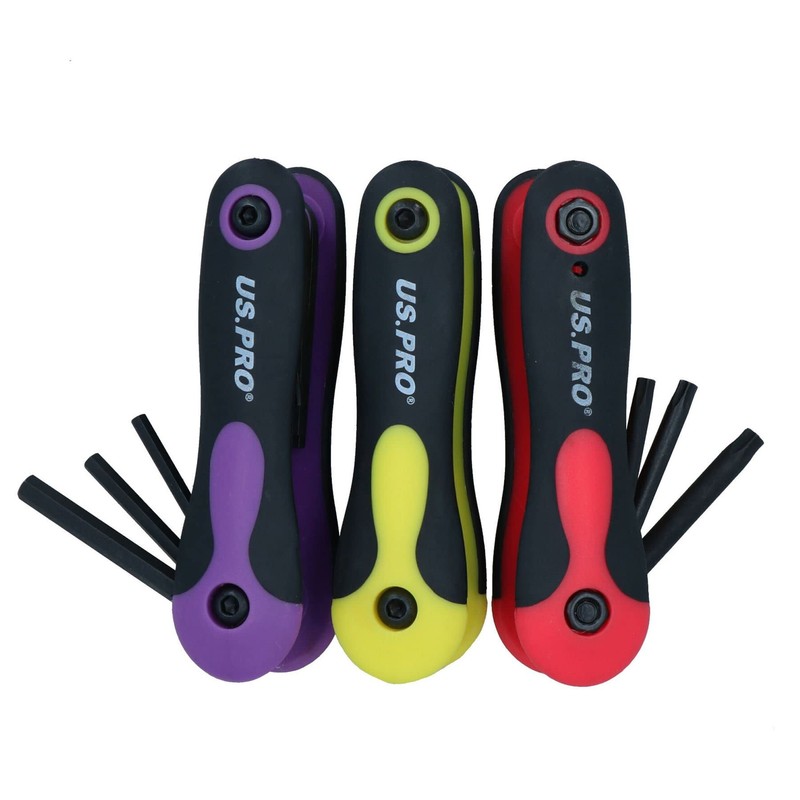 AB Tools 3pc Folding Allen Hex Star Torx Key Wrench