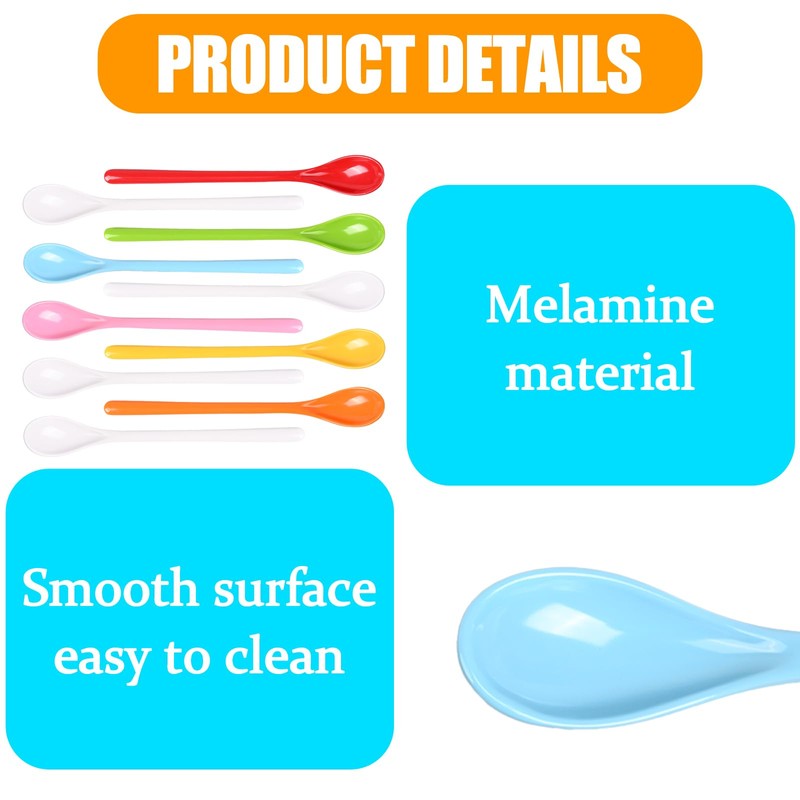 OWLMATE Pack of 10 Plastic Egg Spoons, Large, Egg Spoons,