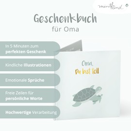 mintkind® "Oma Du bist toll" Gift Book for Grandma I Gift for Grandma I Picture Book Gift Grandma for Birthday, Christmas or as a Thank You Gift Photo Book Sayings Book Gift Idea