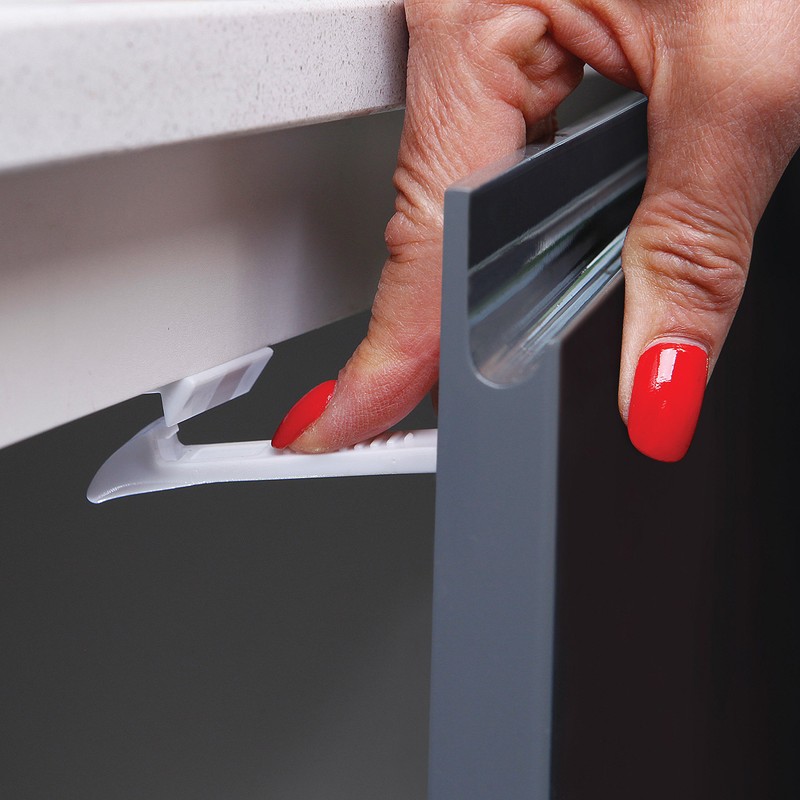 Dreambaby Adhesive Safety Latches for Drawers & Cabinets, White, 4