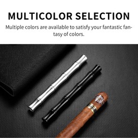 3-in-1 Cigar Punch Multitool Tool Set with Cigar Punch Cigar Draw Enhancer Cutter and Twin Nubber(Black)