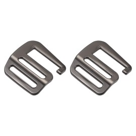 sourcing map Pack of 2 Metal Buckles Webbing 0.98 Inches 25 mm G-Hook Sliding Buckle Adjustable Buckles for DIY Handmade Backpack Bags Belts, Dark Grey