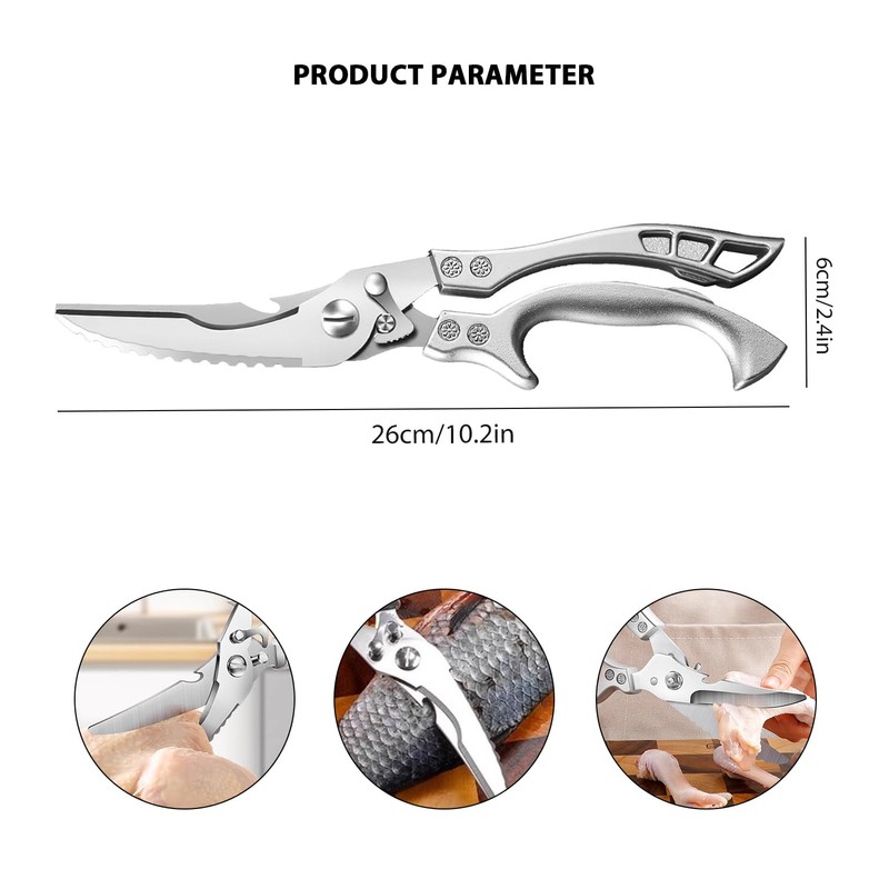 Heavy Duty Kitchen Scissors, Professional Poultry Shears for Chicken Bone