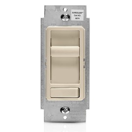 Leviton SureSlide Dimmer Switch for Dimmable LED, Halogen and Incandescent Bulbs, 6674-P0T, Light Almond