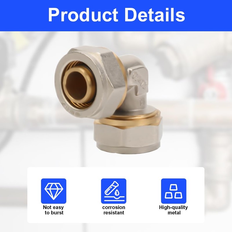 2 x Screw Fitting with DVGW Bend 20 x 2.0