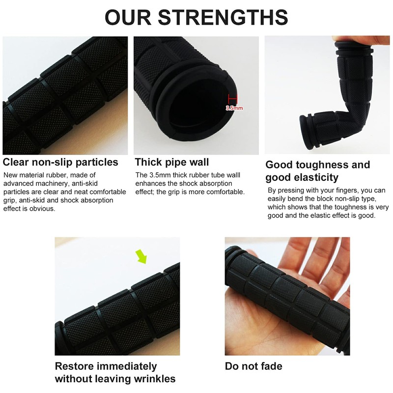 Bicycle Handlebar Grips - Colorful Rubber Mushroom Grips for BMX/MTB