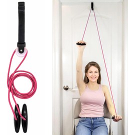 LiftAid Shoulder Pulley for Physical Therapy with Exercise Guide - Improves Shoulder Strength & Range of Motion - Reduces Pain, Helps in Muscle Recovery - Physical Therapy Equipment (Pink)