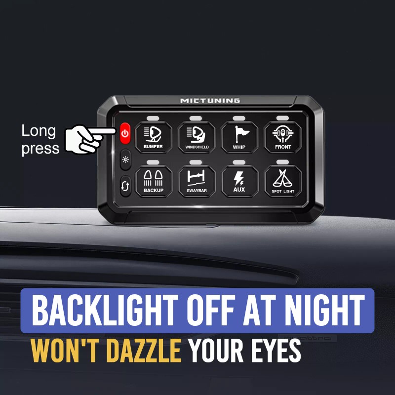 MICTUNING LED Touch Switch Panel 8 Gang Car Marine Boat