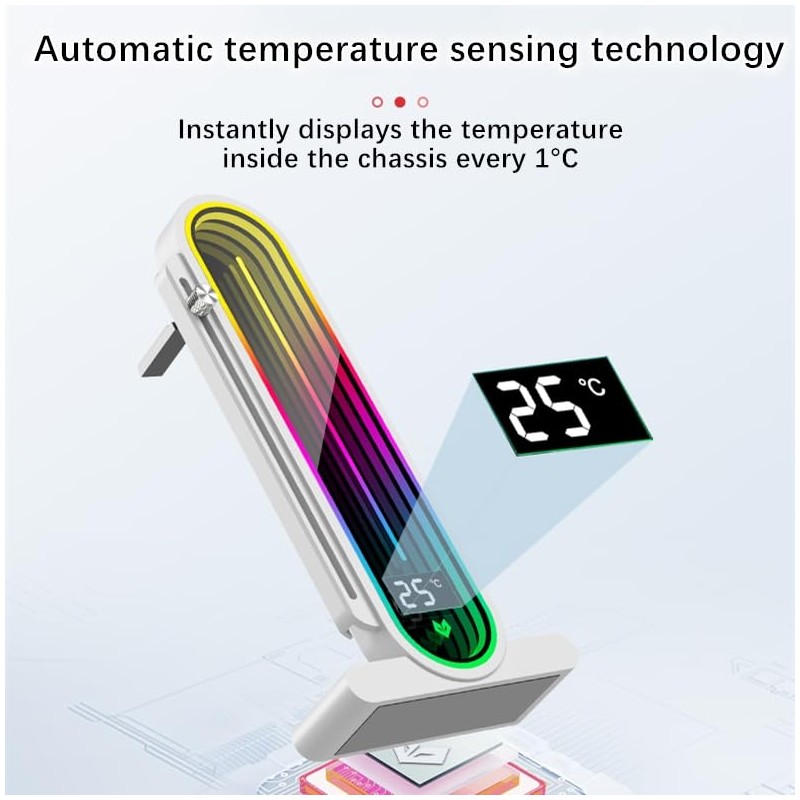 Baotkere Height Adjustable RGB GPU Stand with Temperature Display, 5V