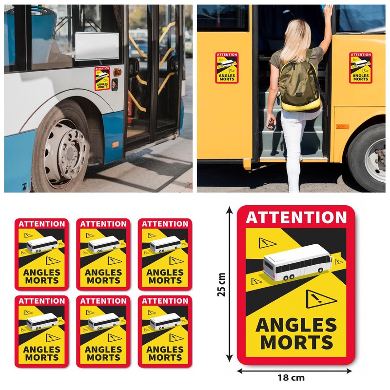 Attention Angles Morts Dead Spot Sticker Pack of 6 for