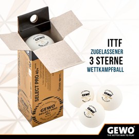 GEWO Select Pro 40 + Table Tennis Ball, Unisex, 86491200, White, 3