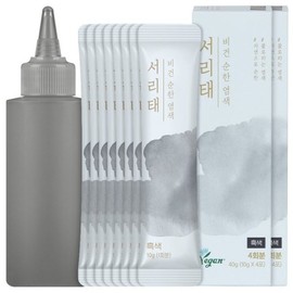10g (4 servings) of mild hair dye with frost water (black/brown) + 1 shaker / vegan, hypoallergenic self-shad cover / 서리태 물로 하는 순한 염색 10g 4회분 (흑색갈색) + 쉐이커 1개  비건 저자극 셀프 새치커버