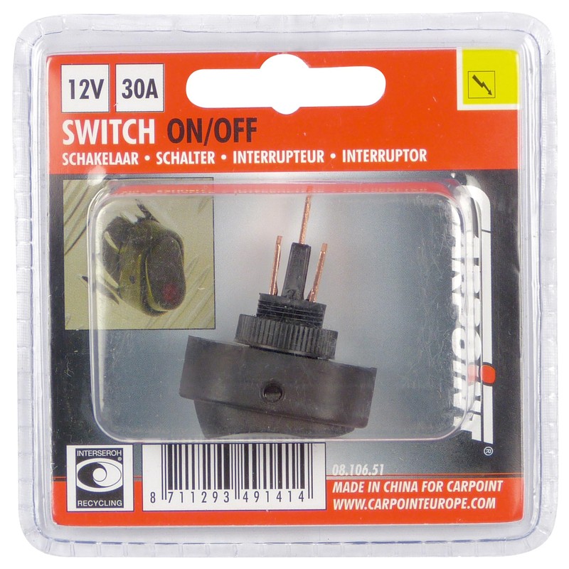 Carpoint 0810651 Switch Red led