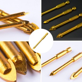 Boxonly 6 mm Wolframkarbid-Fliesenbohrer, flache Spitze, Sechskantschaft für Keramik, Porzellan, Glas, Ziegel, Präzisions-Anti-Rutsch-Bit für Akku- und Elektrobohrmaschinen