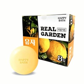 Happy Bath Yuzu Vitamin Soap 90g 8 packs Citrus scent health toner Skin improvement soap Body cleanser Cash on delivery or payment when ordering / 해피바스 유자 비타민 솝 90g 8개입 감귤 향기 건강 안제 피부 개선 비누 바디 클렌저 착불 또는 주문시 결제