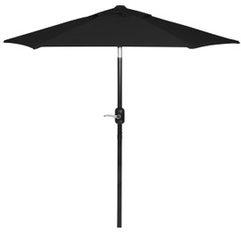 6 Ft Outdoor Patio Umbrella, Easy Open/Close Crank and Push Button Tilt Adjustment - Black Market Umbrellas