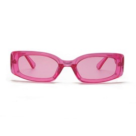 Azoxus Small Rectangle Sunglasses Trendy Non Polarized Colored Lens Rose Pink 57mm