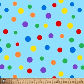 Rainbow Polka Dots Circus Anti-Pill Fleece Fabric by The Yard