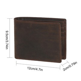 RIGHTHING Genuine Leather Wallet - RFID Blocking Wallets Bifold Purse Large Capacity for Men with ID Window(2026-Coffee)