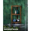 BLUEWEST 3-Tier Corner Shower Caddy Stand, Wood Shower Organizer Standing