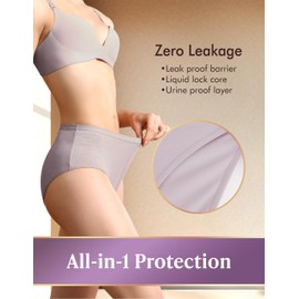 AIRCUTE Washable Adult Urine Incontinence Underwear for Women Leak Proof Absorbent Bladder Protective Panties